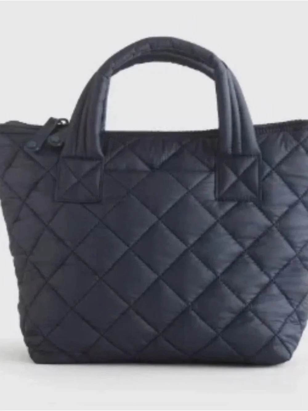 NWT QUINCE TRANSIT QUILTED CROSSBODY 2 WAY TOTE NAVY 10”Lx10”Hx5.5”W POCKETS